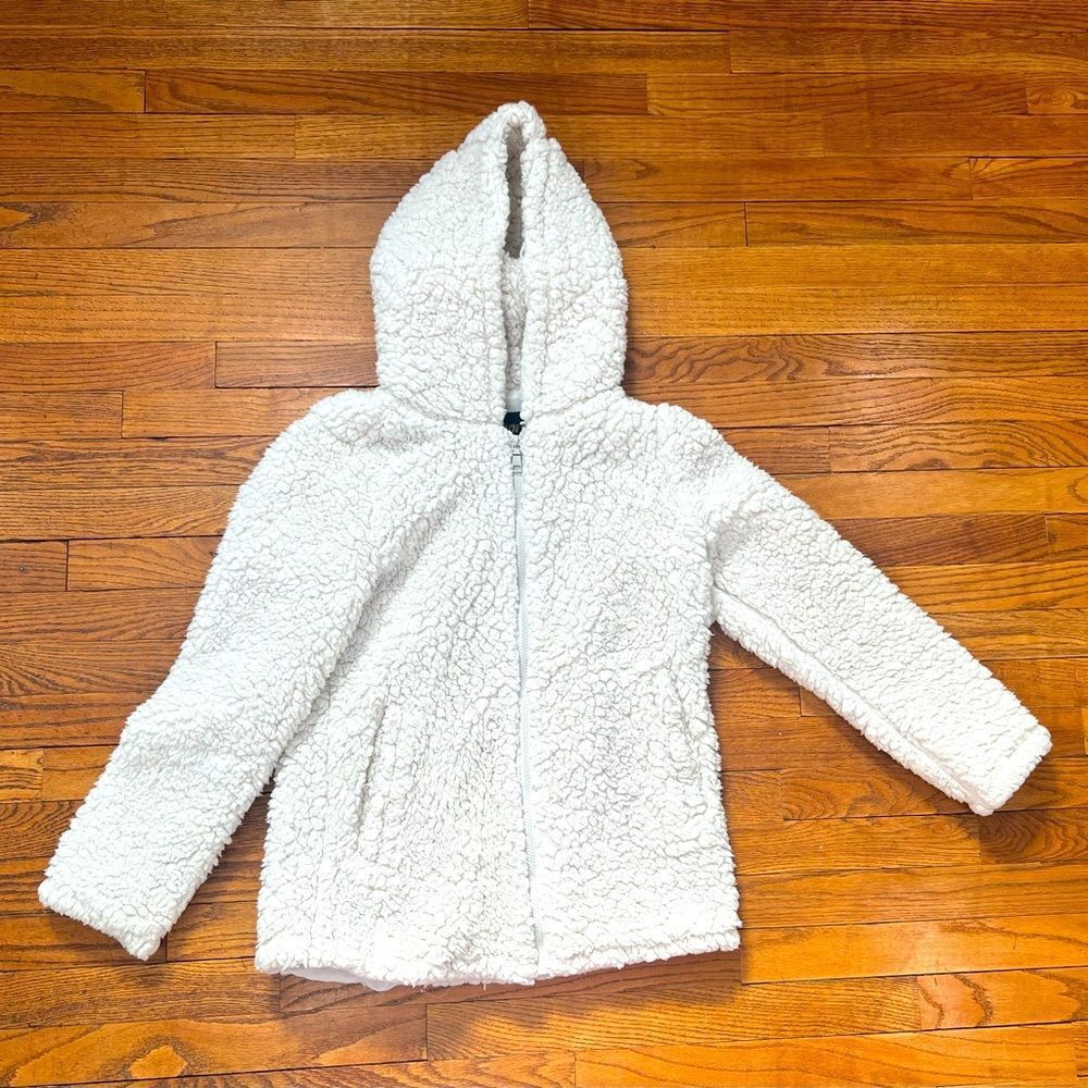 Madden Sherpa Fleece Zip Up Hoodie Jacket Women’s size Small White